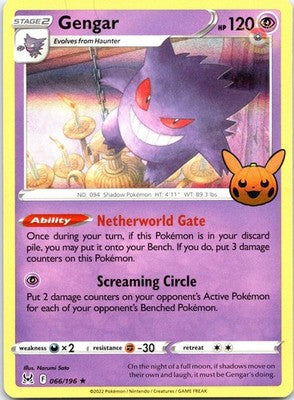 Gengar (2022 Copyright Date) 066/196 Trick or Trade BOOster 2023 Pokemon NM