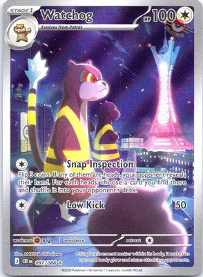 Watchog 097/086 Illustration Rare SV: Chaos Rising Pokemon Card NM TCG
