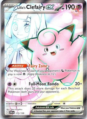 Lillie's Clefairy ex 173/159 Ultra Rare Journey Together Pokemon Holo Near Mint