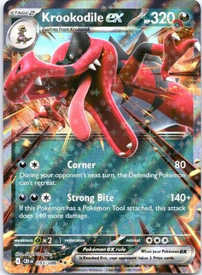 Krookodile ex 055/086 Double Rare SV: Chaos Rising Pokemon Card NM TCG