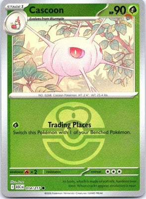 Cascoon (Love Ball) 014/217 Common Ascended Heroes Pokemon Reverse Holo NM