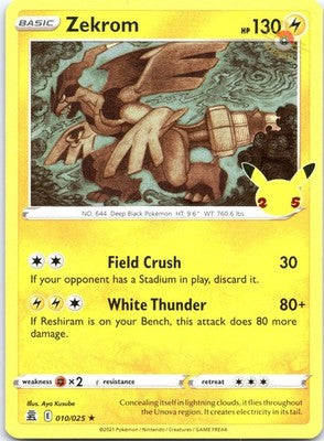 Zekrom 010/025 Rare Celebrations Pokemon Holo Near Mint