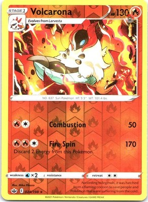 Volcarona 024/198 Rare Chilling Reign Pokemon Reverse Holo Near Mint