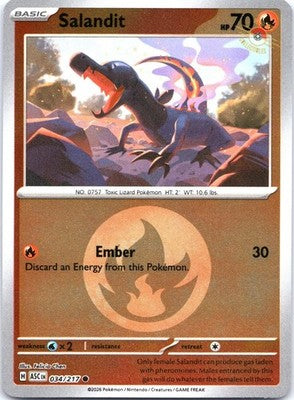 Salandit (Energy Symbol Pattern) 034/217 Ascended Heroes Pokemon Reverse Holo NM