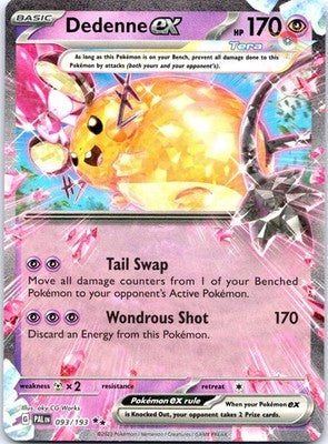 Dedenne ex 093/193 Double Rare SV02: Paldea Evolved Pokemon Card NM TCG
