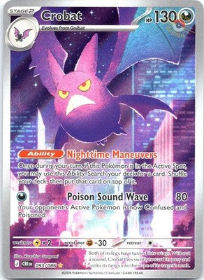 Crobat 093/086 Illustration Rare SV: Chaos Rising Pokemon Card NM TCG