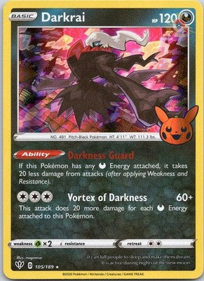 Darkrai 105/189 Holo Promo Trick or Trade BOOster Pokemon Near Mint