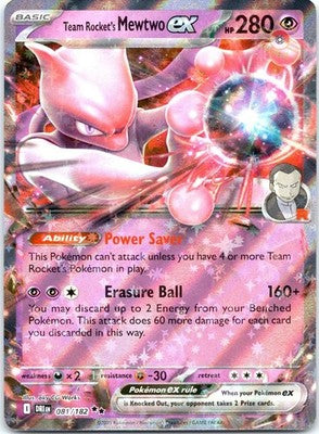 Team Rocket's Mewtwo ex 81/182 Holo League & Championship Cards Pokemon NM