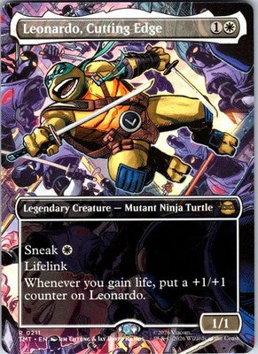 Leonardo, Cutting Edge (Borderless) Teenage Mutant Ninja Turtles Rare MTG NM