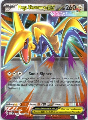 Mega Skarmory ex 055/088 Double Rare Perfect Order Pokemon Holo Near Mint