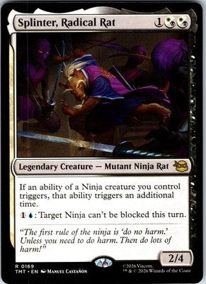Splinter, Radical Rat Teenage Mutant Ninja Turtles Rare MTG Magic The Gathering