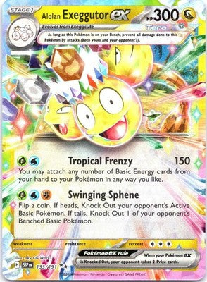 Alolan Exeggutor ex 133/191 Double Rare SV08: Surging Sparks Pokemon Card NM TCG