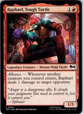 Raphael, Tough Turtle Teenage Mutant Ninja Turtles Common Foil MTG NM