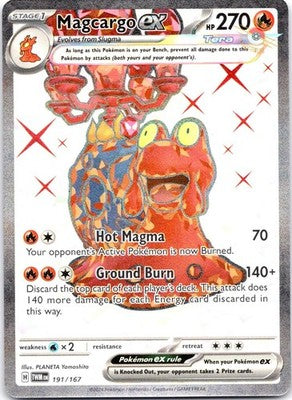 Magcargo ex 191/167 Ultra Rare Twilight Masquerade Pokemon Holo Near Mint