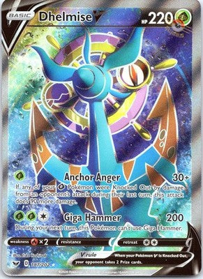 Dhelmise V 187/202 Ultra Rare Sword & Shield Pokemon Holo Near Mint