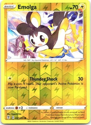 Emolga 057/203 Common Evolving Skies Pokemon Reverse Holo Near Mint