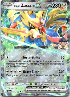 Hop's Zacian ex 111/159 Double Rare SV09: Journey Together Pokemon Card NM TCG