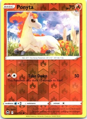 Ponyta 021/195 Common Silver Tempest Pokemon Reverse Holo Near Mint