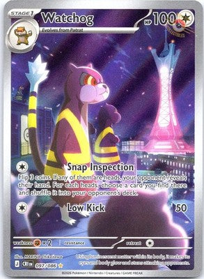Watchog 097/086 Illustration Rare SV: Chaos Rising Pokemon Card NM TCG