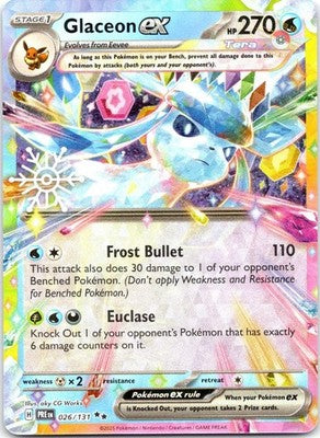 Glaceon ex (Holiday Calendar) 026/131 Holo Prismatic Evolutions Pokemon NM
