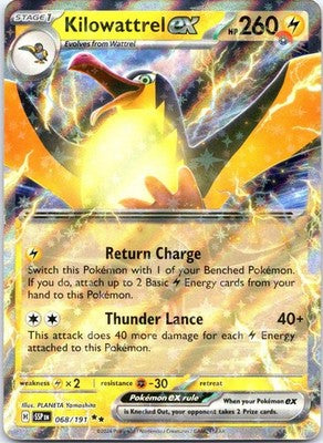 Kilowattrel ex 068/191 Double Rare SV08: Surging Sparks Pokemon Card NM TCG