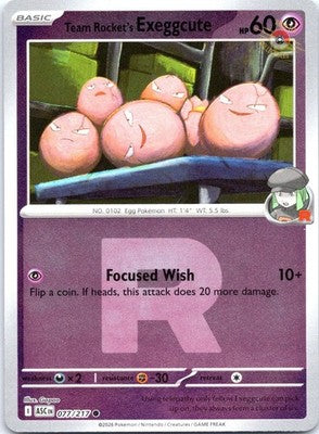 Team Rocket's exeggcute (Rocket) 077/217 Ascended Heroes Pokemon Reverse Holo NM