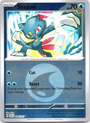 Sneasel (Energy Symbol Pattern) 044/217 Ascended Heroes Pokemon Reverse Holo NM