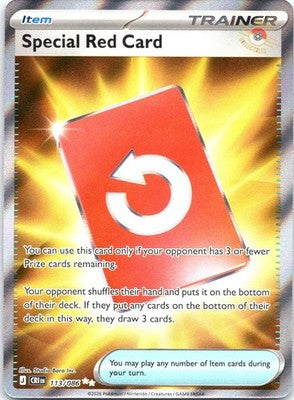 Special Red Card 113/086 Ultra Rare SV: Chaos Rising Pokemon Card NM TCG