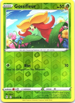 Gossifleur 015/203 Common Evolving Skies Pokemon Reverse Holo Near Mint