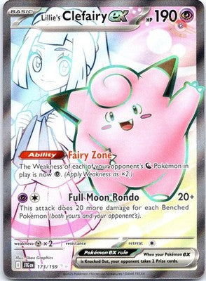 Lillie's Clefairy ex 173/159 Ultra Rare Journey Together Pokemon Holo Near Mint
