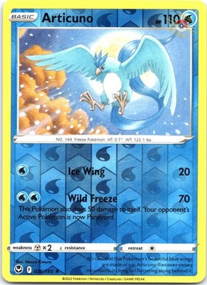 Articuno 036/195 Rare Silver Tempest Pokemon Reverse Holo Near Mint