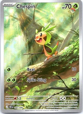 Chespin 087/086 Holo Illustration Rare Chaos Rising Pokemon Near Mint
