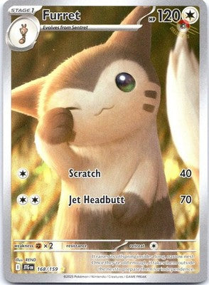 Furret 168/159 Illustration Rare SV09: Journey Together Pokemon Card NM TCG