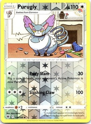 Purugly 128/189 Uncommon Astral Radiance Pokemon Reverse Holo Near Mint