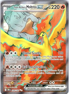 Team Rocket's Moltres ex 208/182 Ultra Rare Destined Rivals Pokemon Card NM TCG