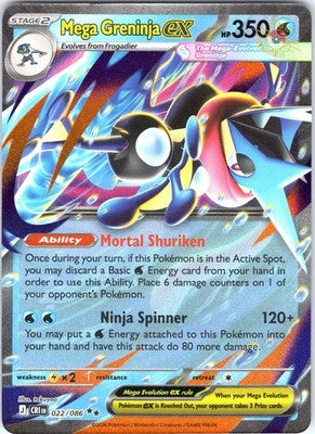 Mega Greninja ex 022/086 Double Rare SV: Chaos Rising Pokemon Card NM TCG