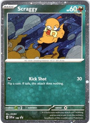 Scraggy (Cosmos Holo) 186 Holo Promo Scarlet & Violet Promo Pokemon Near Mint