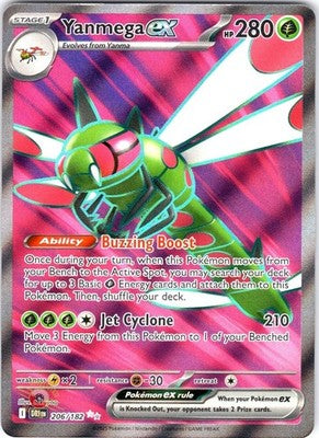 Yanmega ex 206/182 Ultra Rare SV10: Destined Rivals Pokemon Card NM TCG