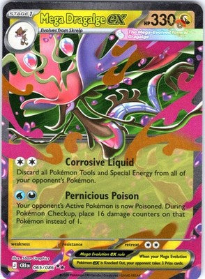 Mega Dragalge ex 065/086 Double Rare SV: Chaos Rising Pokemon Card NM TCG