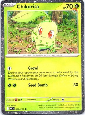 Chikorita (Cosmos Holo) 008/217 Common Miscellaneous Cards & Products Pokemon NM