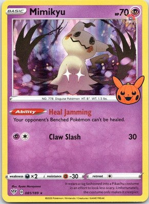Mimikyu 081/189 Holo Promo Trick or Trade BOOster Pokemon Card NM TCG