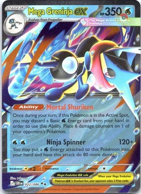 Mega Greninja ex 022/086 Double Rare Chaos Rising Pokemon Holo Near Mint