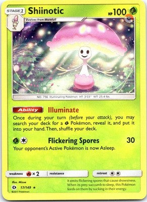 Shiinotic 17/149 Holo Rare SM Base Set Pokemon Near Mint