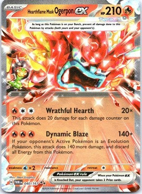 Hearthflame Mask Ogerpon ex 040/167 Twilight Masquerade Pokemon Card NM TCG