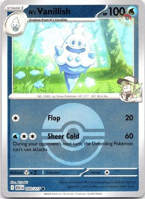 N's Vanillish (Poke Ball) 050/217 Common Ascended Heroes Pokemon Reverse Holo NM