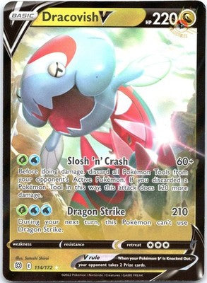 Dracovish V 114/172 Holo V Rare Brilliant Stars Pokemon Near Mint