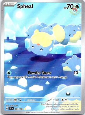 Spheal 199/191 Illustration Rare Surging Sparks Pokemon Holo Near Mint