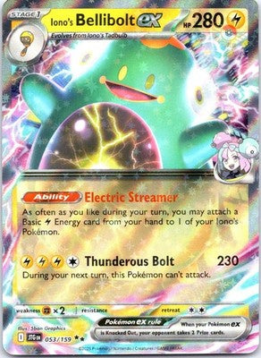 Iono's Bellibolt ex 053/159 Double Rare Journey Together Pokemon Card NM TCG
