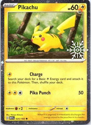 Pikachu (Holiday Calendar) 025/165 Holo MC&P Pokemon NM