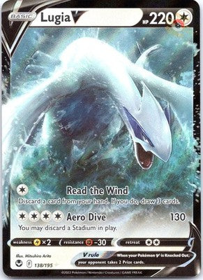 Lugia V 138/195 V Rare Holofoil SWSH12: Silver Tempest Pokemon Card NM TCG